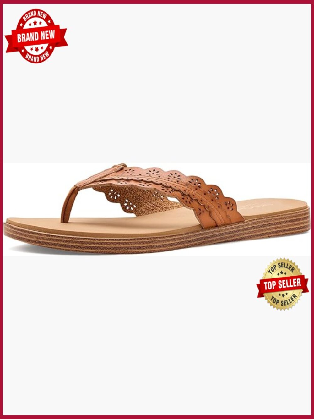 Scalloped Thong Sandals with Luxe Foam Footbed - Flip Flops